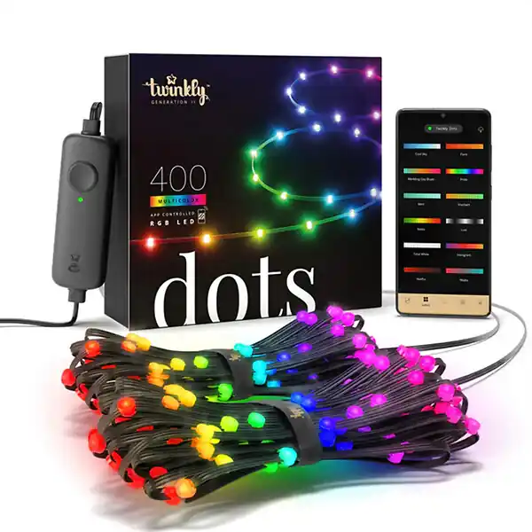 TWINKLY Guirlande lumineuse multicolore Dots RGB connectée 20m IP44 contrôlée par application Top Vente