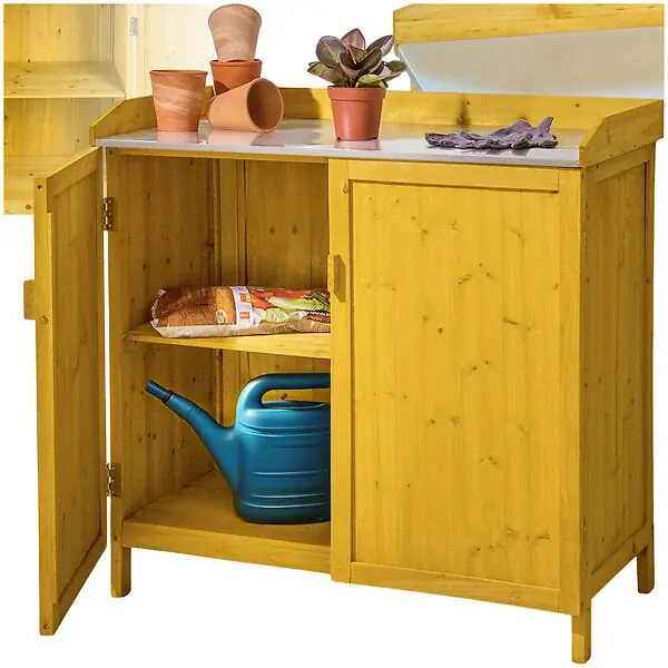 Affaire À Saisir Armoire de jardin basse marron TECTAKE