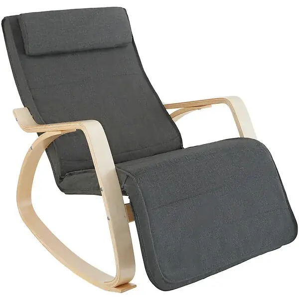 Fauteuil à bascule Onda gris foncé TECTAKE Nouveauté