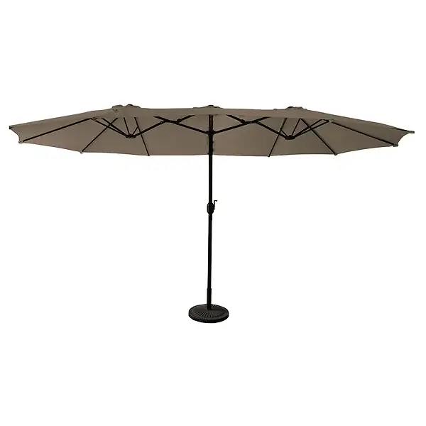 Parasol double 2,7x4,6m LINAI taupe HAPPY GARDEN Dernière Chance