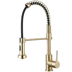 Mitigeur d‘evier à douchtte 2 jets PLIMO or brosse ESSEBAGNO Livraison Express
