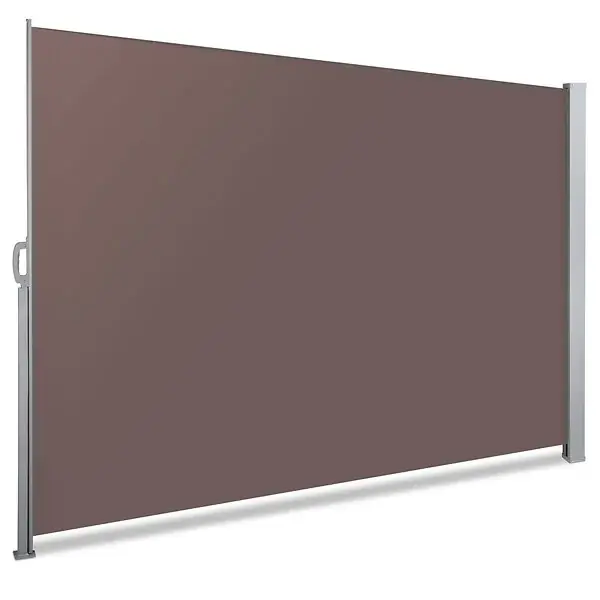 Offre Limitée Paravent retractable avec housse de protection 1.8x3m Marron VOUNOT