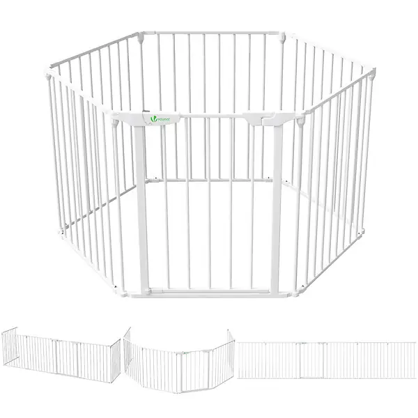Barriere de securite cheminee pliable 3.75M 6 panneaux blanc VOUNOT Nouvel Arrivage