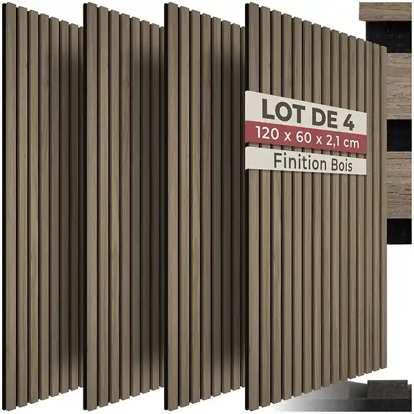 Soldes Panneaux acoustiques SONIC WALL aspect bois Chêne foncé TECTAKE