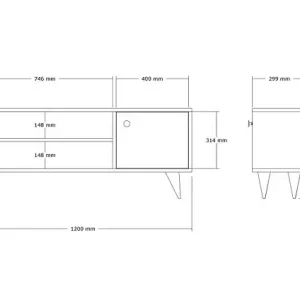 Meuble TV en bois "Jena" - 120 x 29 x 50 cm - Pin Atlantique HABITAT ET JARDIN Marque