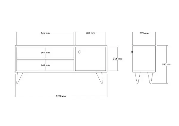 Meuble TV en bois "Jena" - 120 x 29 x 50 cm - Pin Atlantique HABITAT ET JARDIN Marque