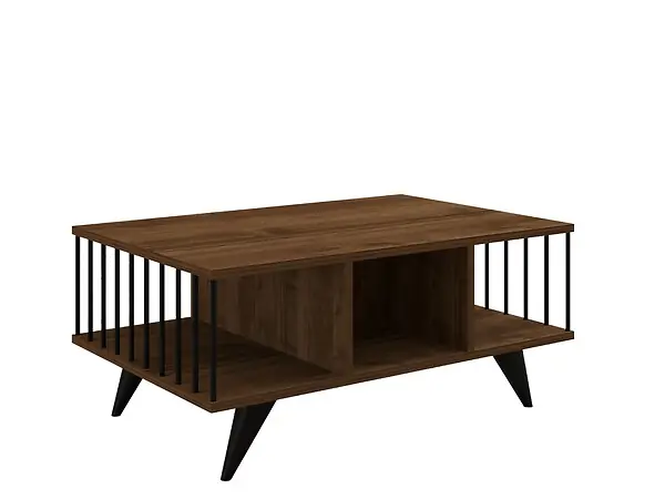 Table basse en bois "Bert" - 90 x 60 x 40 cm - Noyer HABITAT ET JARDIN Quantité Limitée