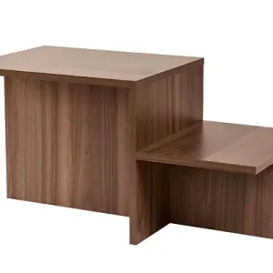 Table basse en bois "Harmony" - 80 x 40 x 40 cm - Noyer HABITAT ET JARDIN Marque