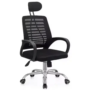 Meilleur Prix Chaise de bureau ergonomique réglable en hauteur avec appuie tête "Sébastien" - Noir HABITAT ET JARDIN