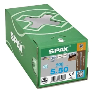 Promotion 500 Vis Torx Autoforeuse 5x50 Spax-deck Inox A2 - Terrasse Bois Éxotique