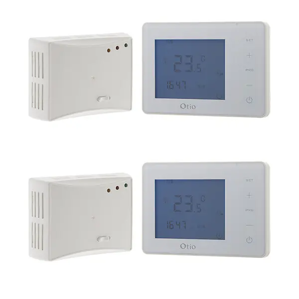 Lot de 2 thermostats programmables sans fil - Blanc - Otio Prix Choc