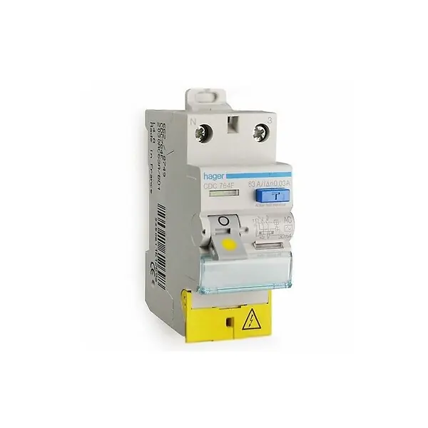 Interrupteur différentiel type AC 63A - Borne à vis HAGER Remise