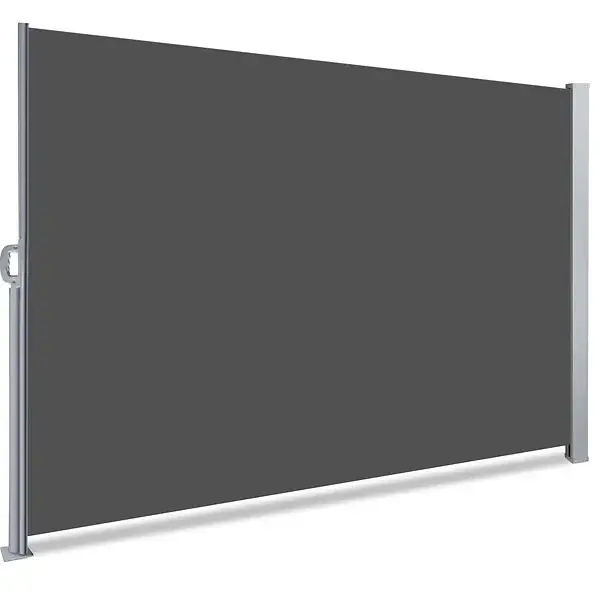Paravent retractable avec housse de protection 180x300cm Gris VOUNOT Top Vente
