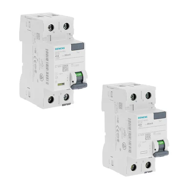 SIEMENS Lot de 2 interrupteurs différentiels 30 mA – 40A Type A + 40A Type AC – CE / NF Super Prix