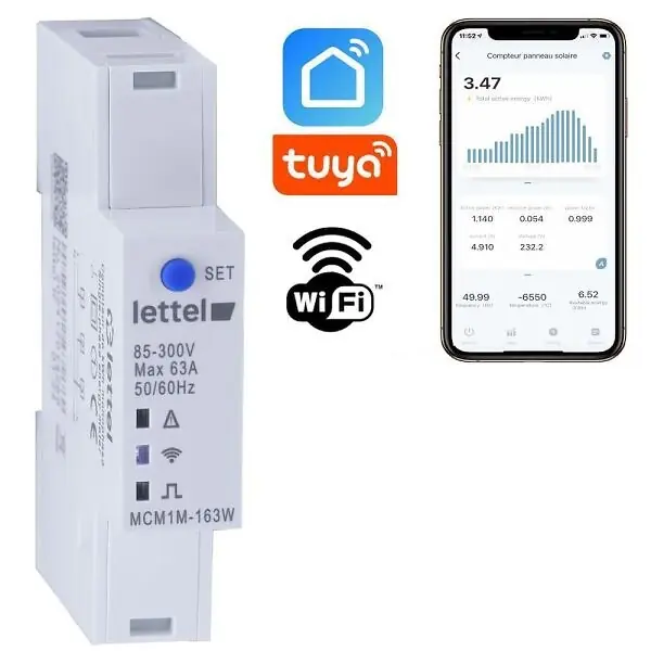 Compteur monophasé multimesure direct 63A connecté - LETTEL - MCM1M-163W Expédié Aujourd'hui