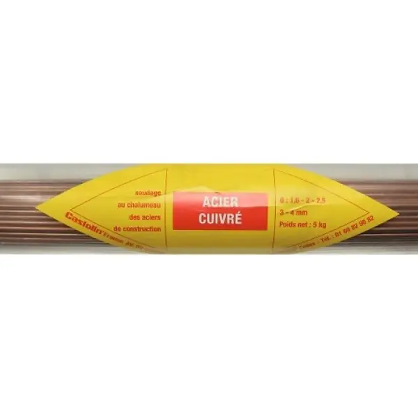 Soldes Métal d‘apport acier cuivré, section 3 mm, étui de 1 kg CASTOLIN
