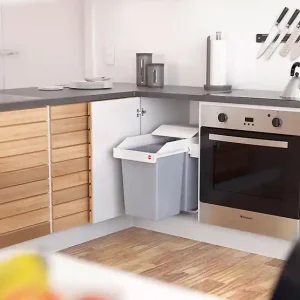 Poubelle de cuisine tri sélectif 2 bacs encastrable 30L (14+14) Hailo Multi-Box Duo L Vente Directe