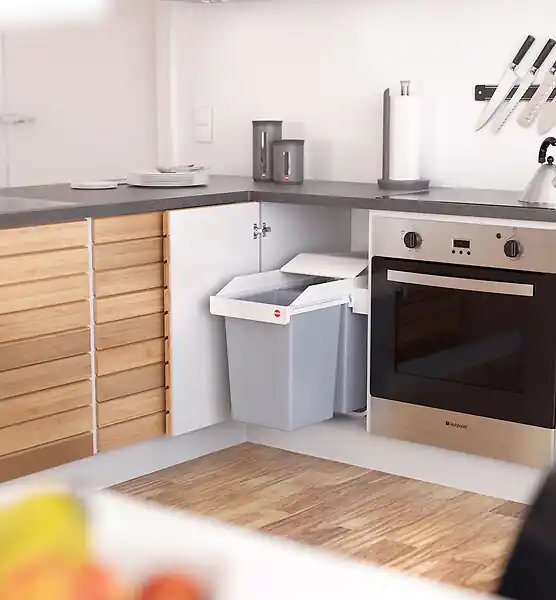 Poubelle de cuisine tri sélectif 2 bacs encastrable 30L (14+14) Hailo Multi-Box Duo L Vente Directe