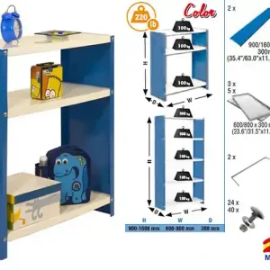 Simonrack - Etagère De Rangement 900x800x300mm Bleu/blanc Charge 100kg - Habitat Colour Plus 3/300 SIMON RACK Promotion Saisonnière