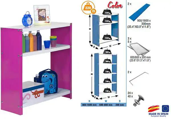 Affaire À Saisir Simonrack - Etagère De Rangement 900x800x300mm Rose/blanc Charge 100kg - Habitat Colour Plus 3/300 SIMON RACK