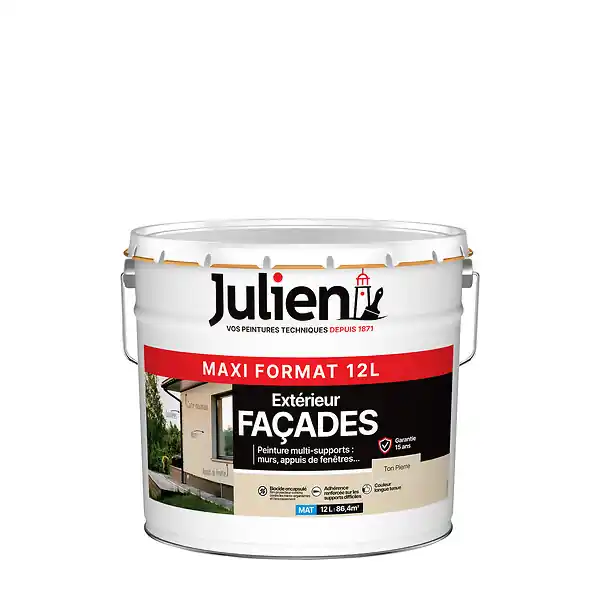 Jusqu'à Épuisement Des Stocks Peinture extérieure multi-supports - Ton Pierre - Mat - 12L JULIEN