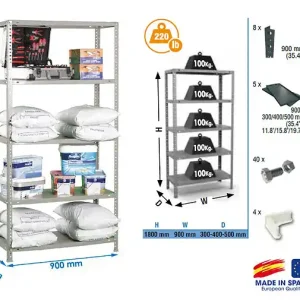 Marque Simonrack - Etagère Confort 1800x900x400mm Gris Foncé Charge 100kg - Comfort 5/400 SIMON RACK