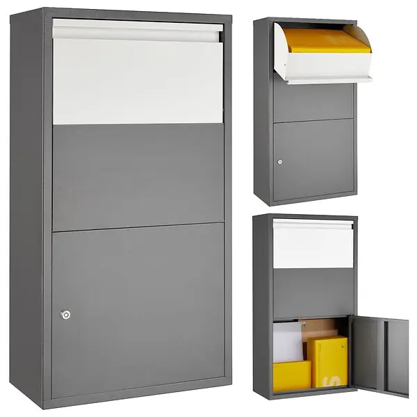 Boîte à colis Fortress avec clapet de sécurité 44 x 22 x 82 cm gris anthracite TECTAKE Must-Have