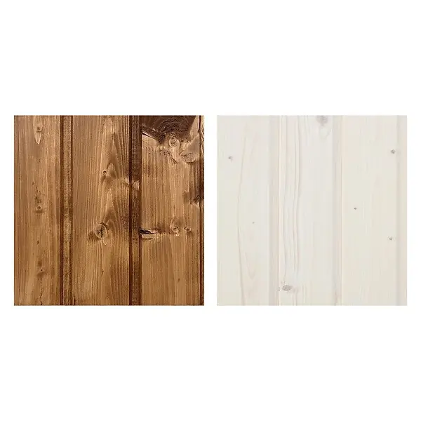 Achat Immédiat Lot de produits de protection pour la peinture des maisons en bois – 5 l de blanc + 5 l de chêne foncé - Pour une surface extérieure en bois de 28 à 36 m2 TIMBELA
