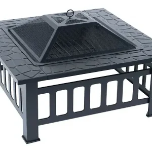 Certifié Brasero avec couvercle anti braise "Flaméo" - Noir HABITAT ET JARDIN