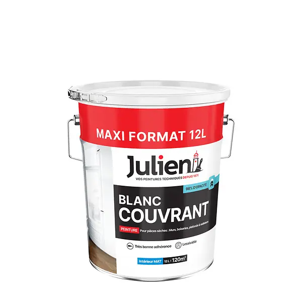 Peinture intérieure mate - Blanc Couvrant - 12L JULIEN Bon Marché