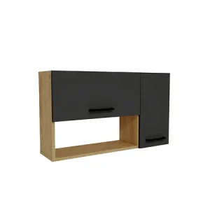Buffet en bois "Akasya" - 90 x 24 x 52 cm - Gris anthracite HABITAT ET JARDIN Acheter Direct