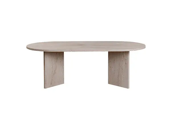 Table basse en bois "Sable" - 60 x 119 x 40 cm - Travertin HABITAT ET JARDIN Prix Bas