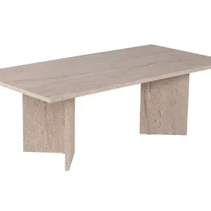 Paiement Sécurisé Table basse en bois "Sabin" - 60 x 119 x 40 cm - Travertin HABITAT ET JARDIN