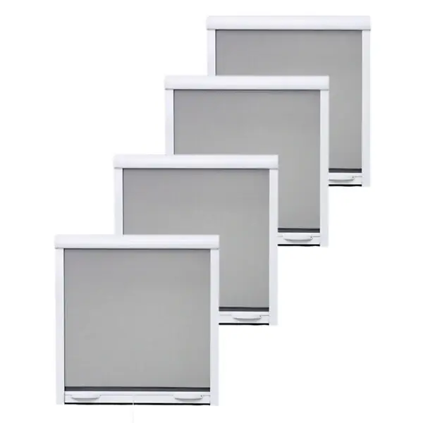 Pack éco de 4 moustiquaires enroulables H145 cm x L 100 cm alu blanc VOLET-MOUSTIQUAIRE Top Vente