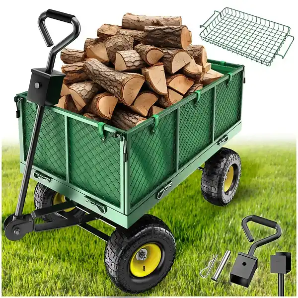 Chariot de jardin 550 kg avec plateau vert TECTAKE Promotion
