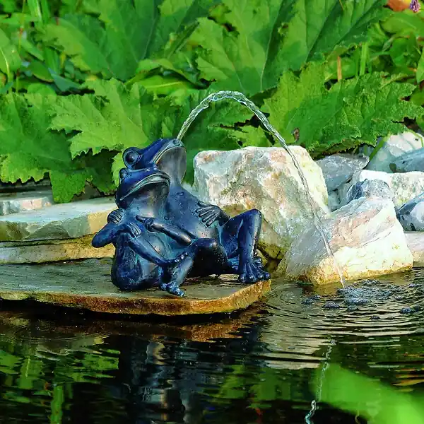 Fontaine de jardin 2 grenouilles 22cm UBBINK Offre Du Jour
