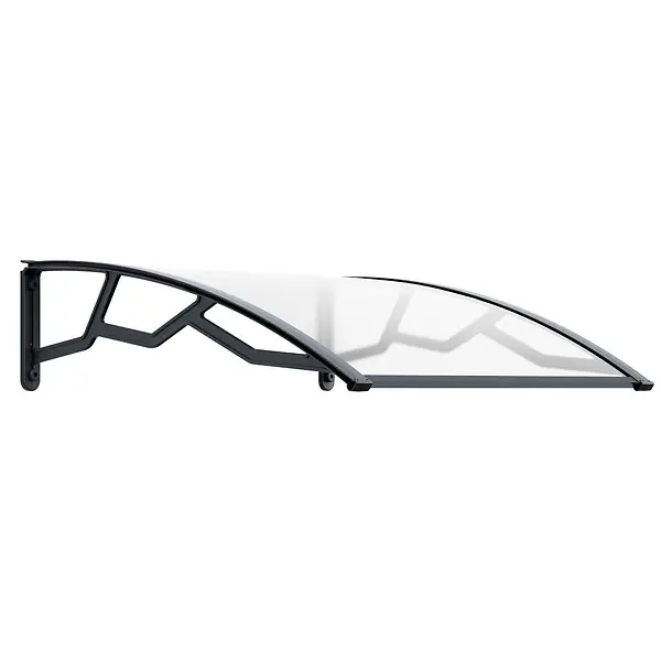 Must-Have Auvent de Porte d‘Entrée et fenêtre 100 x 100 cm - Polycarbonate Anti UV Marquise Extérieure Bras Polypropylène Art Plast ARTPLAST