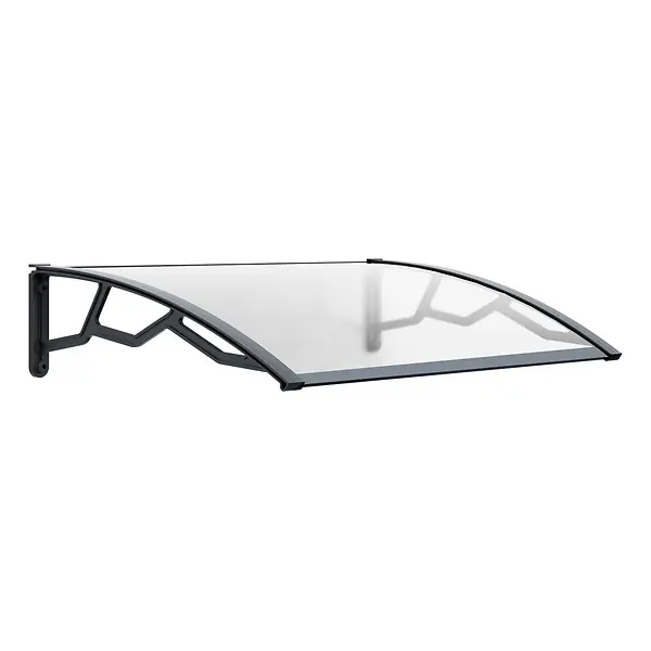 Offre Du Jour Auvent de Porte d‘Entrée et fenêtre 80 x 100 cm - Polycarbonate Anti UV Marquise Extérieure Bras Polypropylène Art Plast ARTPLAST