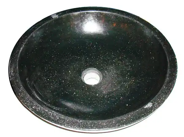 Meilleur Choix Vasque ronde Terrazzo Héloïse - Noir - Diam.44xH.13cm LT AQUA +