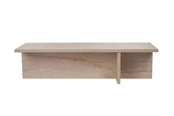 Seulement Aujourd'hui Table basse en bois "Harbor" - 120 x 45 x 30 cm - Travertin HABITAT ET JARDIN
