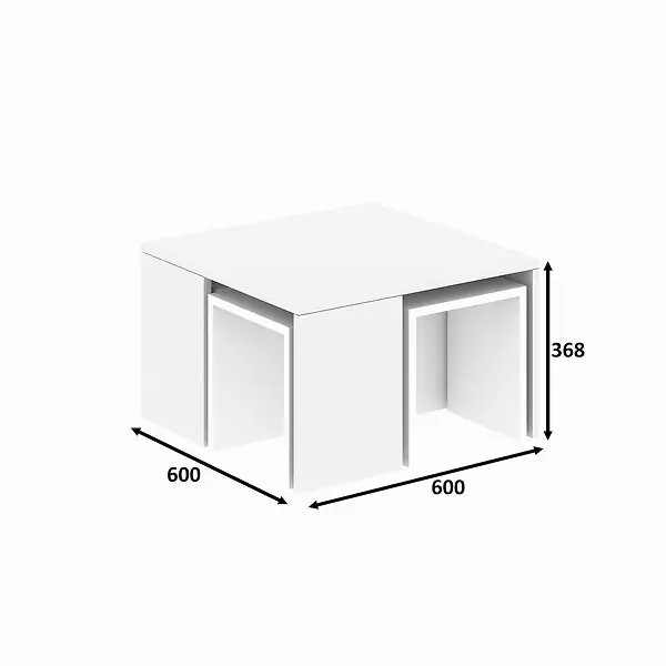 Ensemble de tables basses en bois "Ortanca" - 60 x 60 x 37 cm - Blanc HABITAT ET JARDIN Super Prix