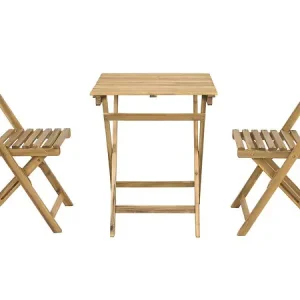 Ensemble table et chaises de jardin "Aldo" en bois - 2 places - Marron HABITAT ET JARDIN Commander Maintenant