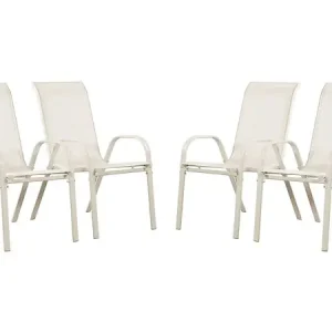Fauteuil jardin Textilène "Cordoba" - Phoenix - Écru - Lot de 4 HABITAT ET JARDIN Remise