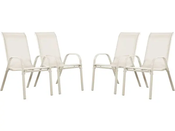 Fauteuil jardin Textilène "Cordoba" - Phoenix - Écru - Lot de 4 HABITAT ET JARDIN Remise