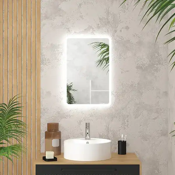 Dernière Chance Miroir salle de bain avec eclairage LED - 40x60cm - GO LED AURLANE