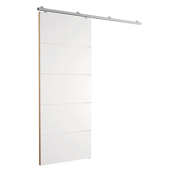 Livraison Express Kit porte coulissante - 4 inserts - décor Aluminium - 204x83x4cm OPTIMUM