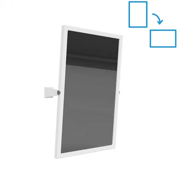 HELP Miroir mural PMR portrait ou paysage 60x40cm, Acier inoxydable, Blanc (301401034) BEMETA Offre Du Jour