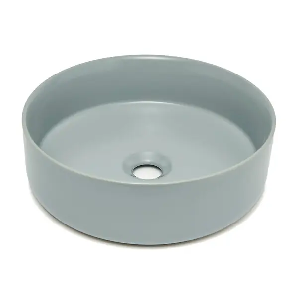 Swiss Aqua Technologies Mood vasque à poser ronde 36x36 cm sans trou de robinetterie ni trop-plein, gris (SATM3636LGRM) Certifié