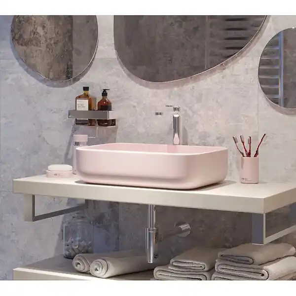 Achetez Aujourd'hui Swiss Aqua Technologies Infinitio Vasque à poser 50 x 39 x 13 cm, sans trop-plein, Rose mat (SATINF5039PM)