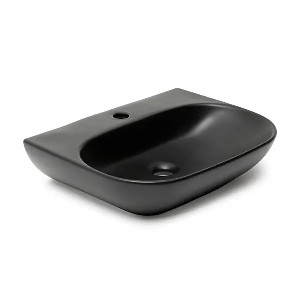 Meilleure Vente Swiss Aqua Technologies Lavabo SAT Brevis 50x38,5 cm sans trop-plein, noir mat (SATBRE5038RBKM)
